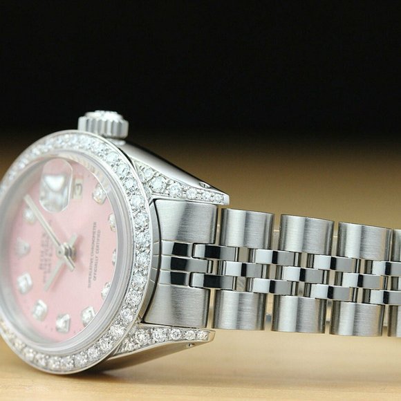 Sale! Rolex Pink Date 18k White Gold Ladies Watch - Picture 4 of 6